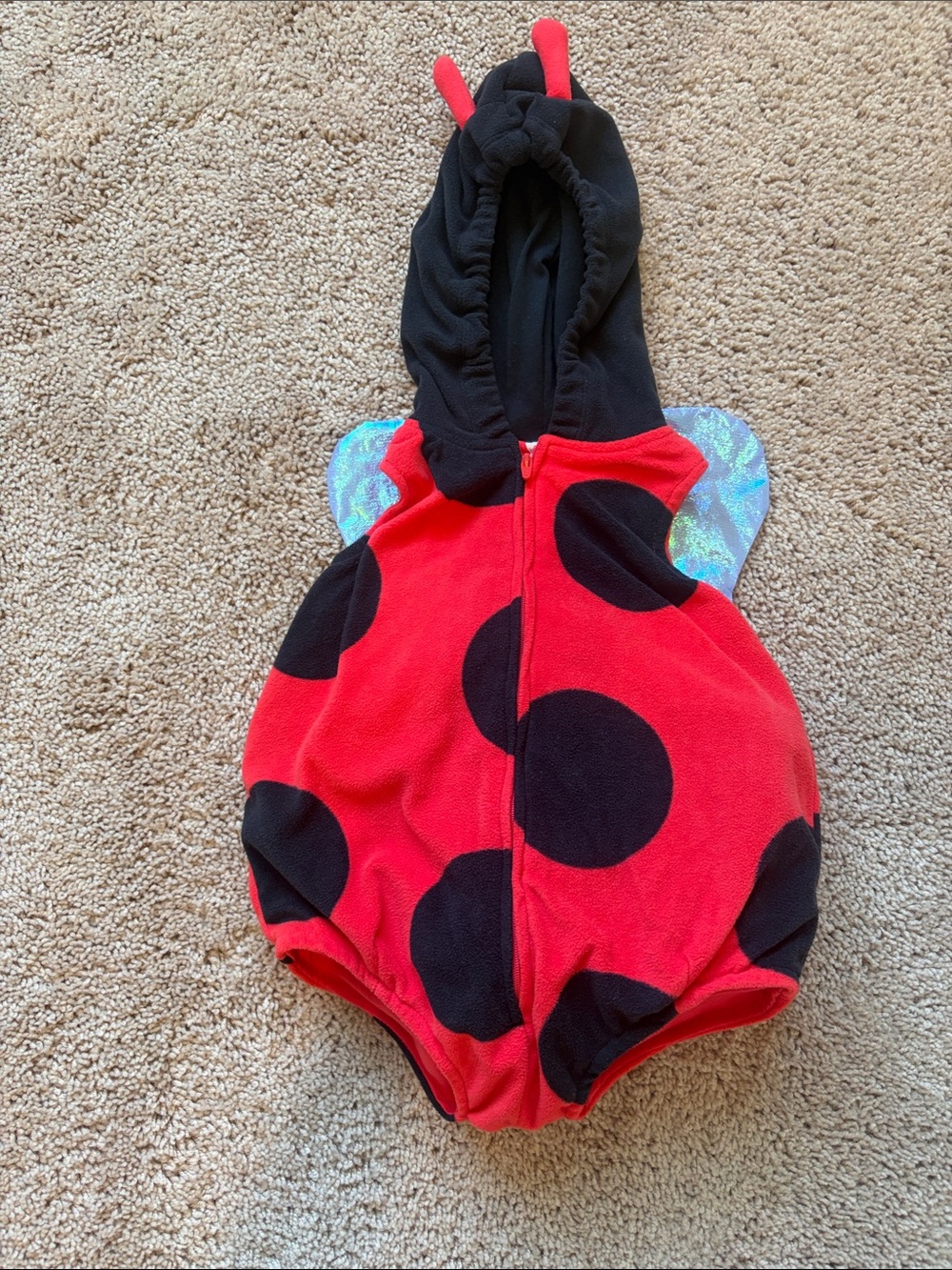 Carter's Red and Black Ladybug Hooded One-Piece Costume